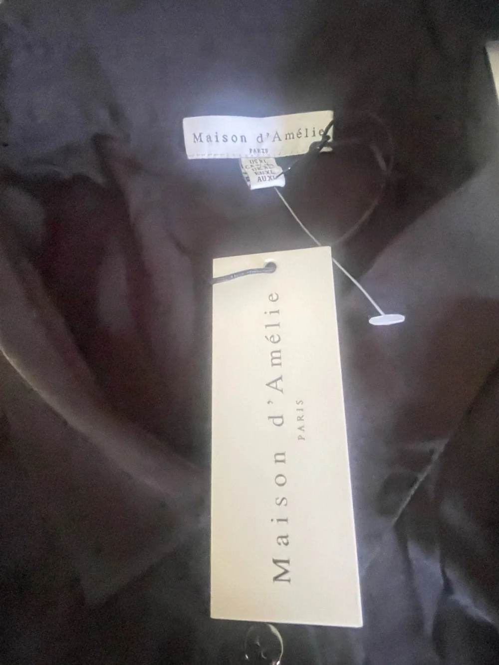 Maison d'Amélie Black Satin Top with Branded Tag